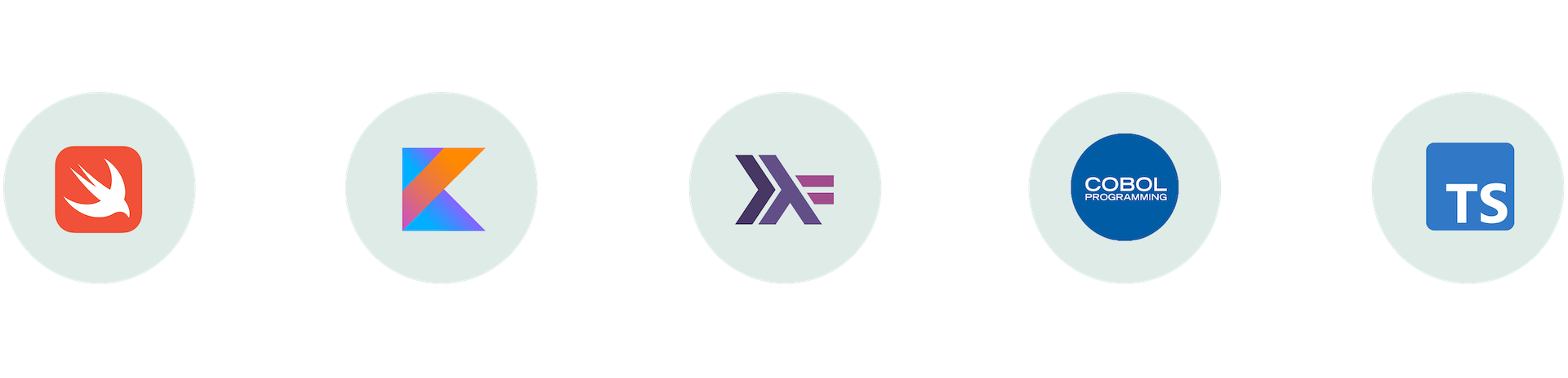 Logos of the programming languages C++, C#, Python, PHP, JavaScript