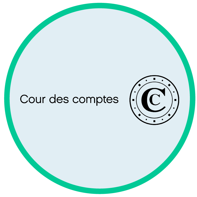 Logo of the Court of Auditors, institution specializing in public finance control