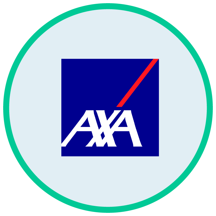 Logo of AXA, partner specializing in insurance and asset management