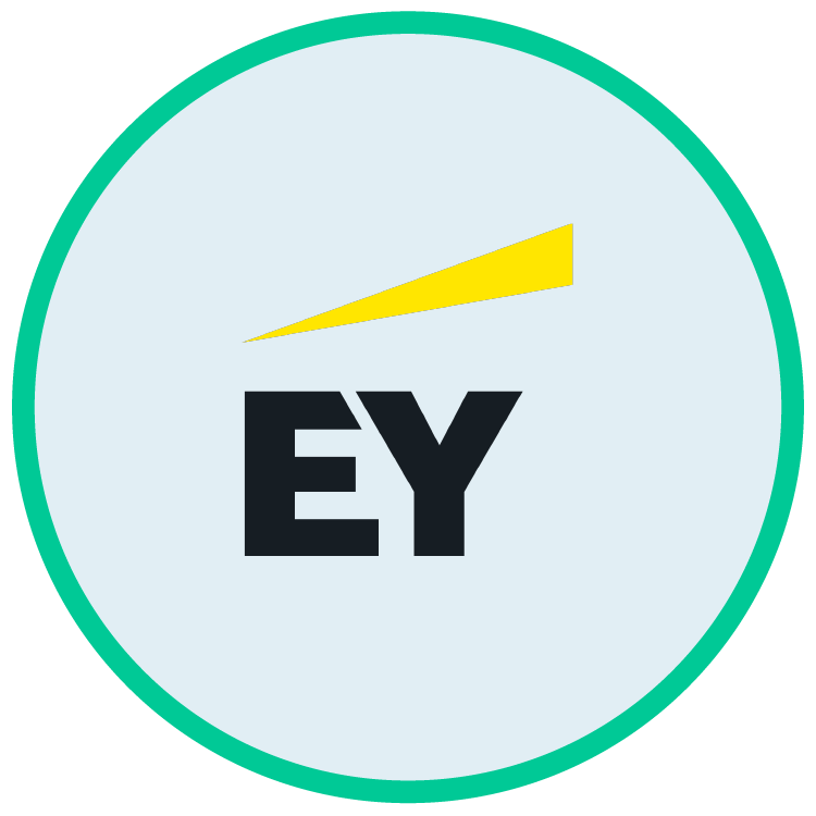 Logo of EY, partner specializing in audit and financial services