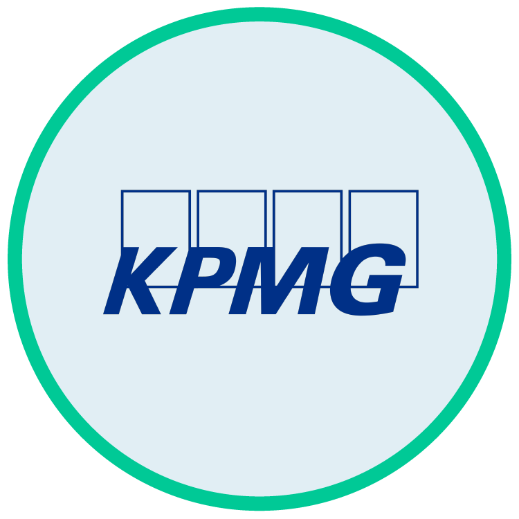 Logo of KPMG, partner specializing in audit and consulting