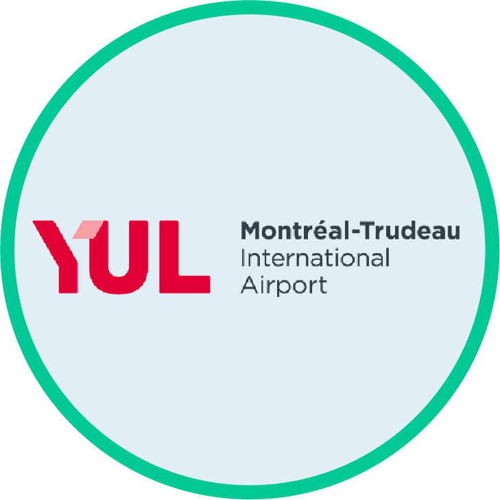 Logo of Montréal-Trudeau Airport, partner specializing in airport and air transport services
