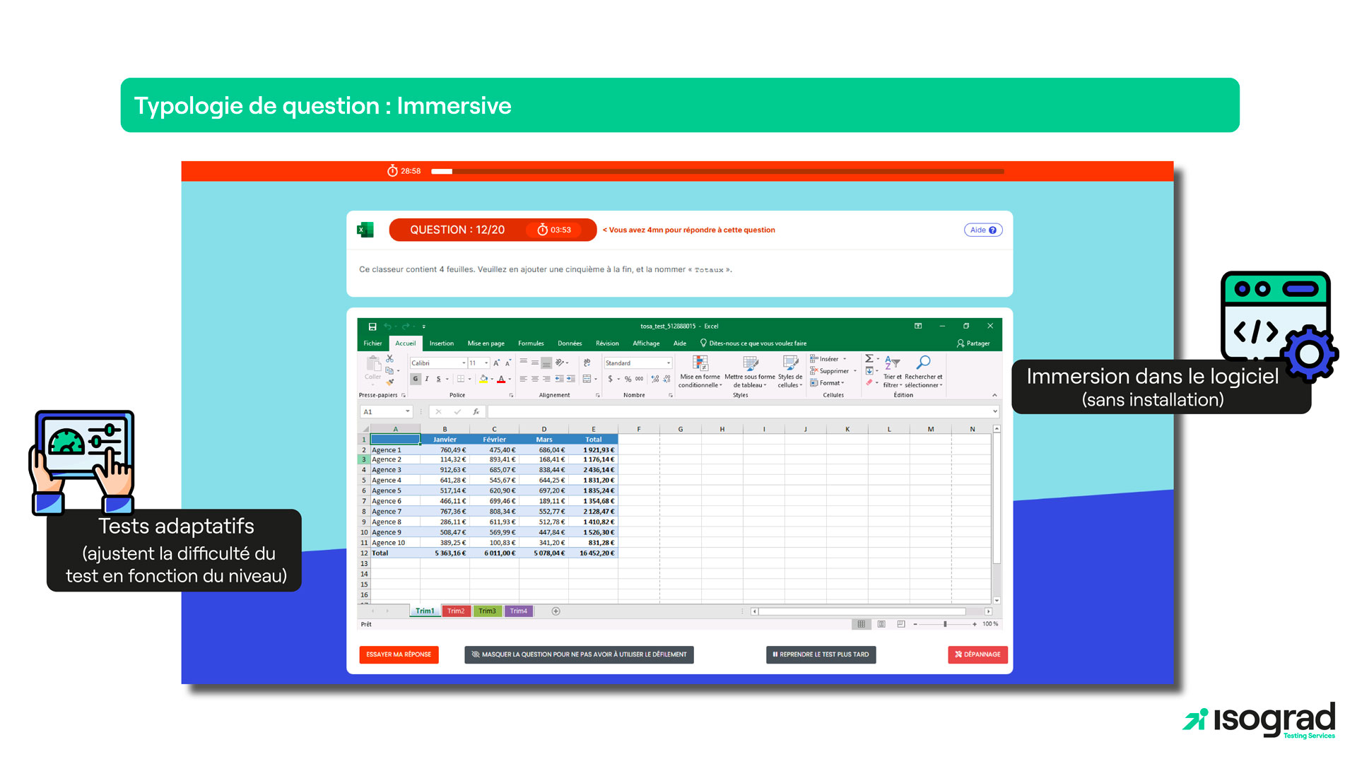 Immersion dans l'application sans installation requise et test adaptatif